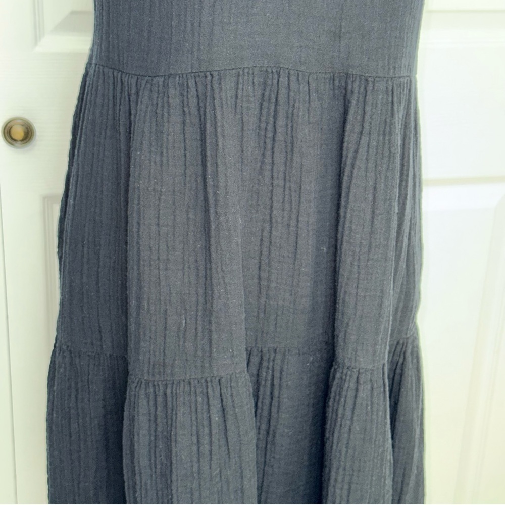Sonoma Cotton Gauze Sleeveless v-Neck Tiered‎ Maxi Dress With Pockets size Small - Picture 5 of 16